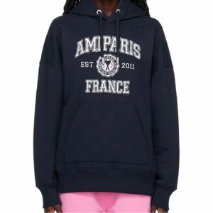 Ami Paris Navy Hoodie Sweater